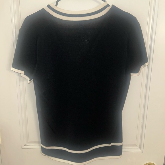 Escada Sport Black and White Women's Neck Tie Top Size Large. - Picture 4 of 7